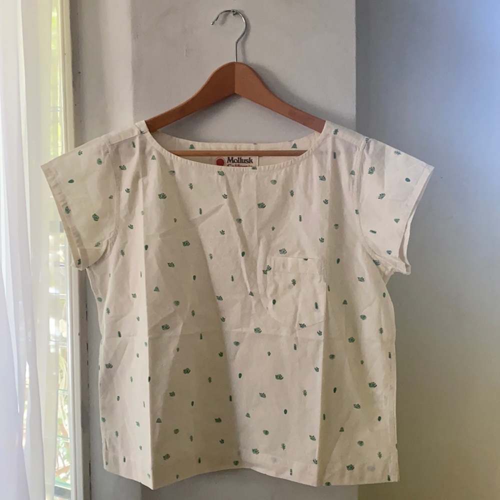 Moksha White and Green Women's Top